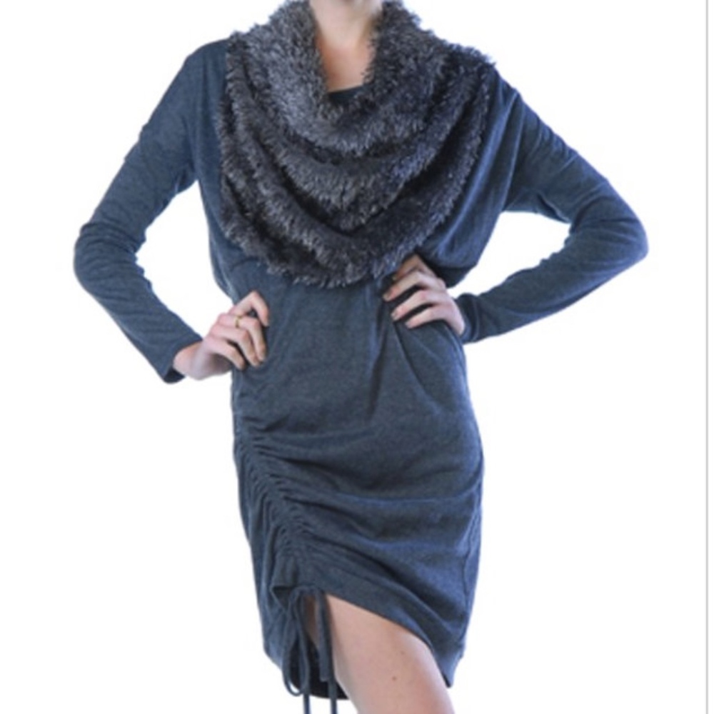 MODCLOTH RYU elegant, lush & cozy gray dress